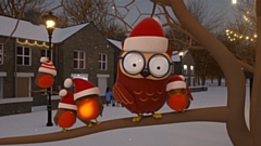 The animation tells the tale of the Oldham Owl and the Christmas Robin