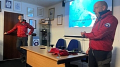 The Uppermill Brownies listened to a talk about mountain rescue and then had a good look around the garage