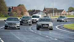 First cars on new South Heywood link road, 'Queen Elizabeth Way'