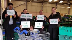 L to R: Adam Hussain, Maisie Butt, Father Tom Davis, Scarlett Ford. Front row: Kath Butterworth