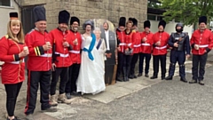 A royal guard of honour for “Queen Angie” Adamson