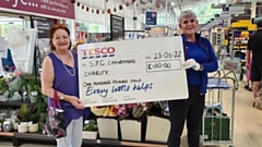 Cllr Pam Byrne collects her cheque