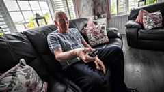 Neil Moores at his home at Hollingworth Lake Caravan Site