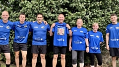 Ian Tait (centre holding the t-shirt) and some of the Euro Options team