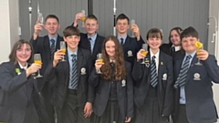 Pictured (left to right) are: Lily Roberts Cox, Vicente Pallardo-Chappell, Toby Riste, Joe Dobson, Elizabeth Flatley, Felix Gowland-Hadman, Sophie Couper-Barton, Alisha Lowe and James Broadbent-Young