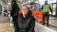 Natalie Hobson pictured at Oldham bus station