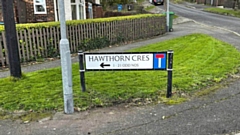 The Hawthorn Crescent odd numbers sign in Fitton Hill. Image courtesy of Alan Wild