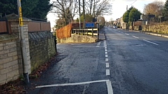 The problem junction, with Lower Turf Lane on the immediate left with the A62 Huddersfield Road towards Oldham straight ahead. Image courtesy of Linda Bennett