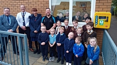 Saint Joseph's RC Junior, Infant and Nursery School has unveiled the successful installation of an external defibrillator cabinet