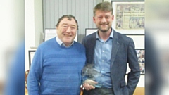 ECF Director of Finance, Alex Longson (right) presents the 2024 Club of the Year award to 3Cs' founder, Steve Rigby