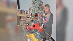 Pictured with Elmo, Paddington and Pudsey Bear is Janet Whitehead, Head of Employability and Training at Upturn