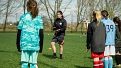 Latics' Female Development Officer, Holly Espie, pictured during a training session. Images courtesy of OAFC