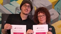 Pictured is peer support worker Gareth with Kim Doolan, associate consultant from Pathways Associates