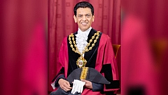 Mayor Zahid Chauhan pictured in Mayoral robes