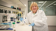 Sharon Quennell pictured at the Cancer Research UK National Biomarker Centre