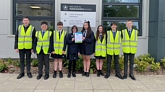 Pictured are pupils Vicente Pallardo-Chappell, James Broadbent Young, Sophie Cooper Barton, Lily Roberts-Cox, Alisha Lowe, Elizabeth Flatley, Toby Riste and Joe Dobson