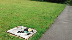 Bins have gone missing at Dunwood Park. Image courtesy of Councillor Howard Sykes