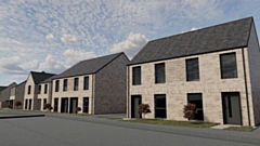 A CGI mock-up of homes proposed off Road Knowl, taken from planning documents