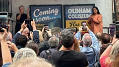 The crowd clapping at last night's poster unveiling