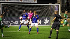 Goalmouth action as Avro defeated Atherton Collieries. Image courtesy of Josh Brierley, Avro FC