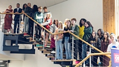 Oldham Sixth Form College A-level students pictured on results day