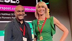 Pictured (left to right) are Anwar Ali OBE (co-founder, Upturn) with Mara Williams (HR Director, Upturn)