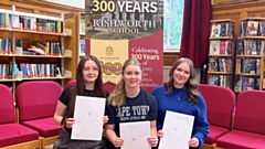 Ruby, Kate and Rhianna celebrate with their certificates