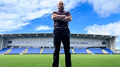 Gil Dudson pictured at Boundary Park. Image courtesy of ORLFC