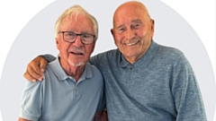 Oldham-born Tommy Cannon pictured with great friend Syd Little. Images courtesy of Goffy Media