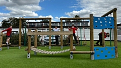 South Failsworth Primary School pupils enjoy their new climbing frame equipment