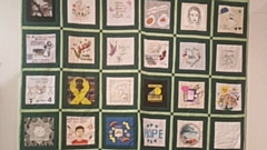 Titled ‘Speak Their Name’, the display features Greater Manchester’s Suicide Memorial Quilt