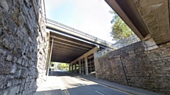 Waterloo Street, with the Oldham Way above. Image courtesy of Google Maps