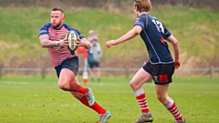 Oldham's Louis Fitton makes a break. Image courtesy of Tim Abram