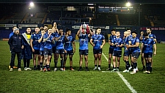 The victorious Roughyeds show off the Law Cup. Image courtesy of ORLFC