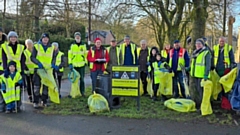 The volunteers pictured at Street Scene Greenfield's Community Litter Pick