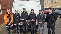 Pictured (left to right) are apprentices Callum Lee (Werneth), Angelise Johnston (Dobcross), Max Patrick (Oldham), Ruhan Hussain (Oldham), Will Meredith (Oldham) and Devon Laithwaite Adiair (Lees)