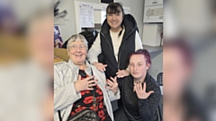 FCHO customers Anne Marie Blackman, Sheila Coupe and Becky Horrocks show off their freshly manicured nails for International Women’s Day