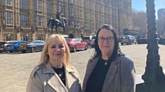 Pictured (left to right) are: Lindsey Harper, director of clinical services at Dr Kershaw's Hospice, and Adele Doherty, CEO